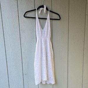 Cupshe White Lace Knit Dress